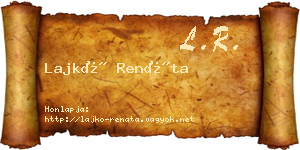 Lajkó Renáta névjegykártya